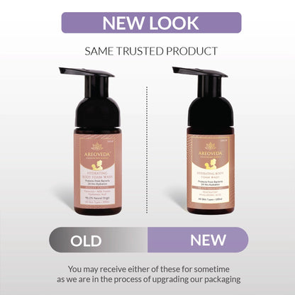 AreoVeda Natural & Gentle Hydrating Body Foam Wash, Refreshing and Suitable for All Skin Types