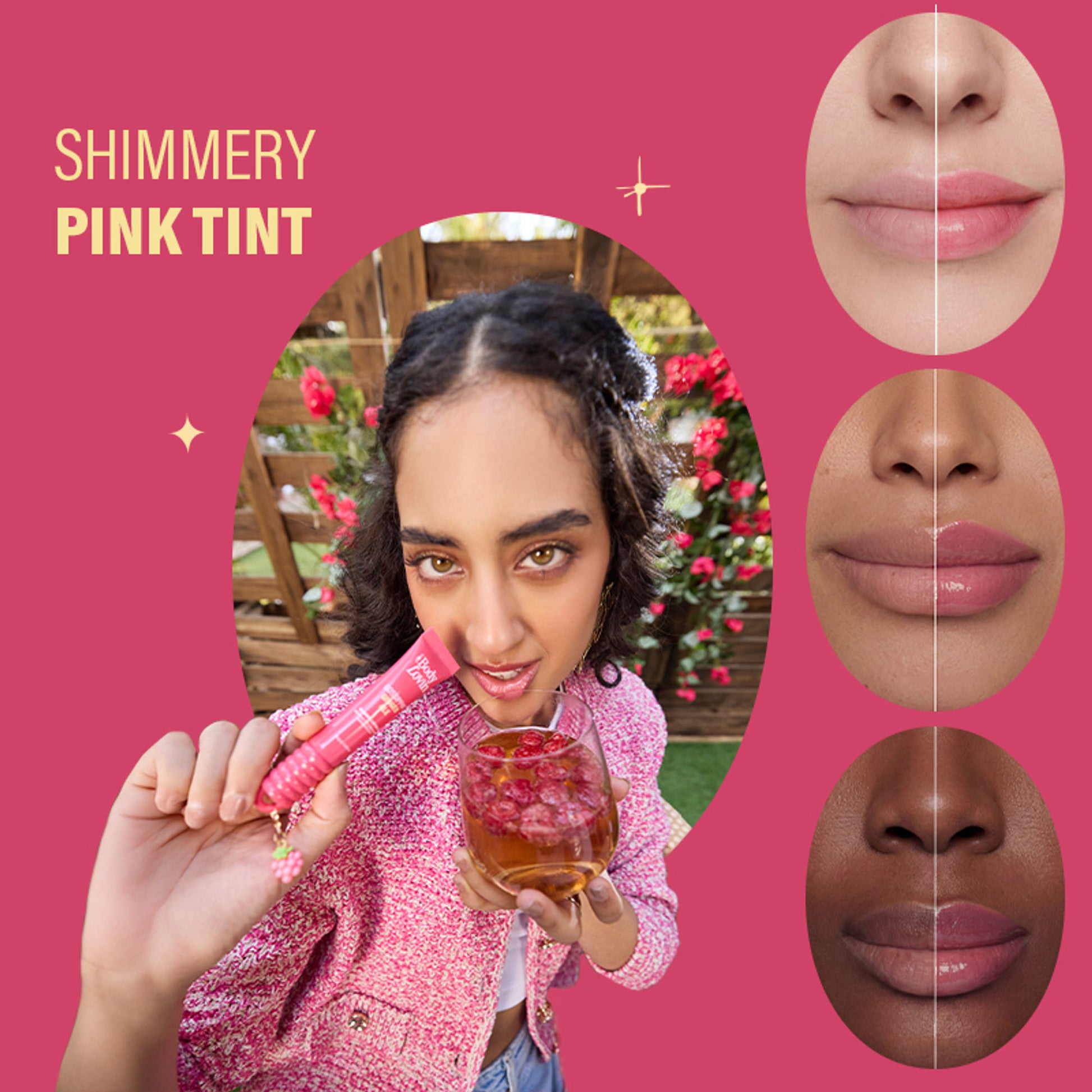 Plum BodyLovin' Gossippin’ Ginger Ale Glassic Lip Balm - Shimmery Pink