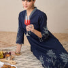 Dhiyona IE Women Floral Embroidered Regular Thread Work Pure Cotton Kurta with Trousers