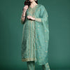 Dhiyona IE Ethnic Motifs Embroidered Gotta Patti Kurta with Trousers & Dupatta