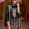 Indyancart IE Motifs Embroidered Sweetheart Neck Zari Straight Kurta With Palazzos & Dupatta