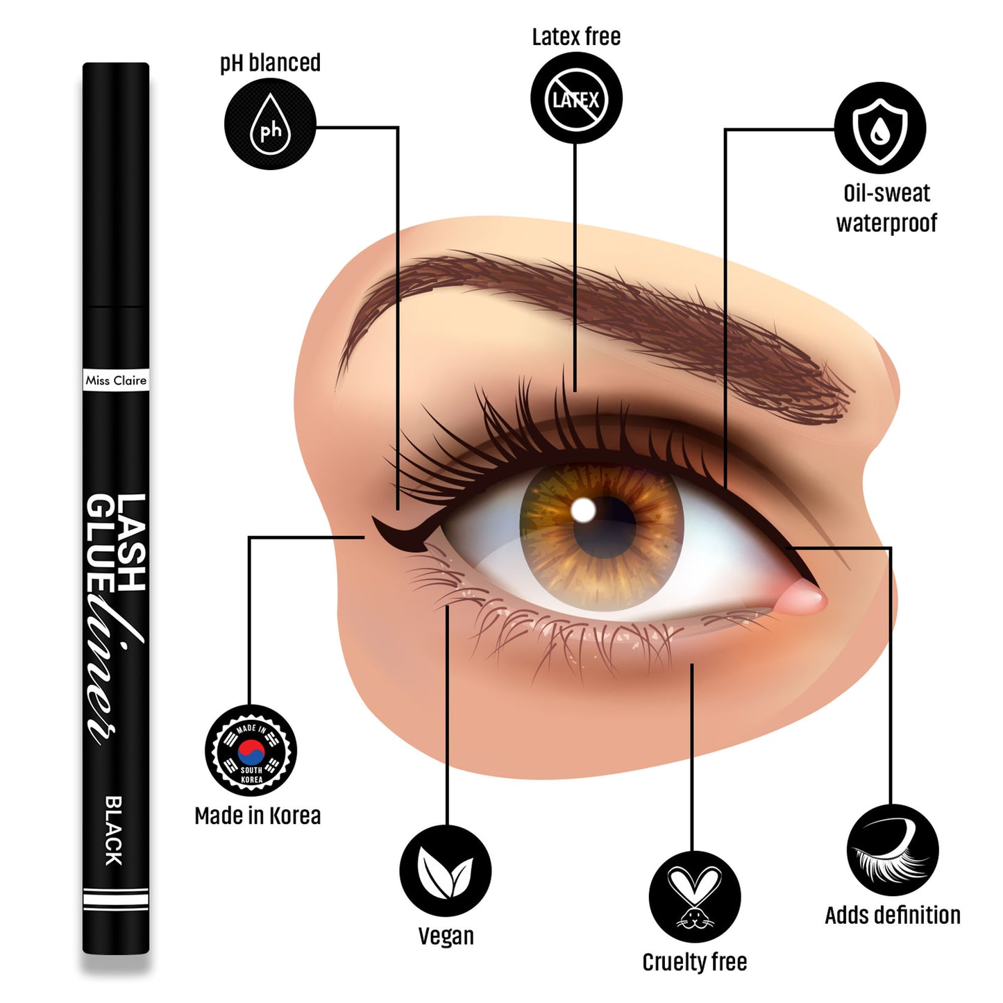 Miss Claire Lashglue Liner - Black