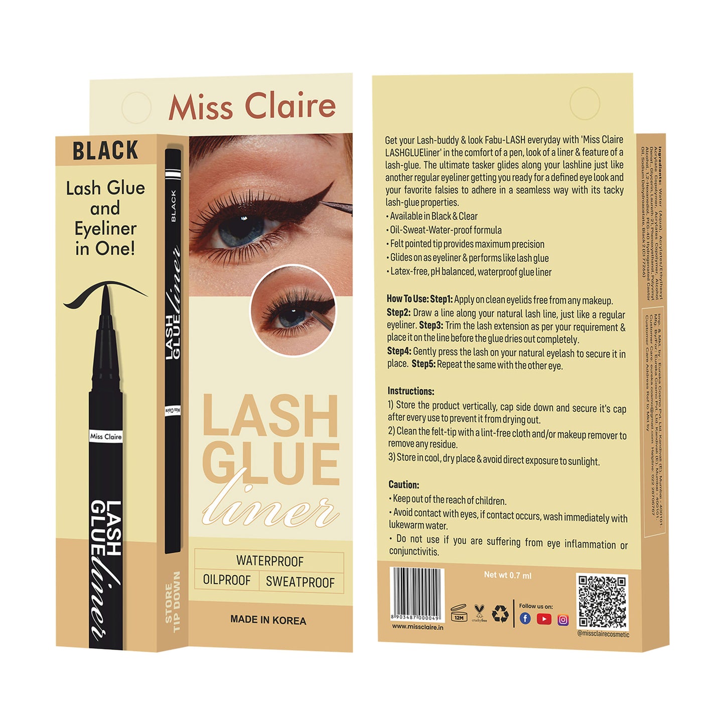 Miss Claire Lashglue Liner - Black