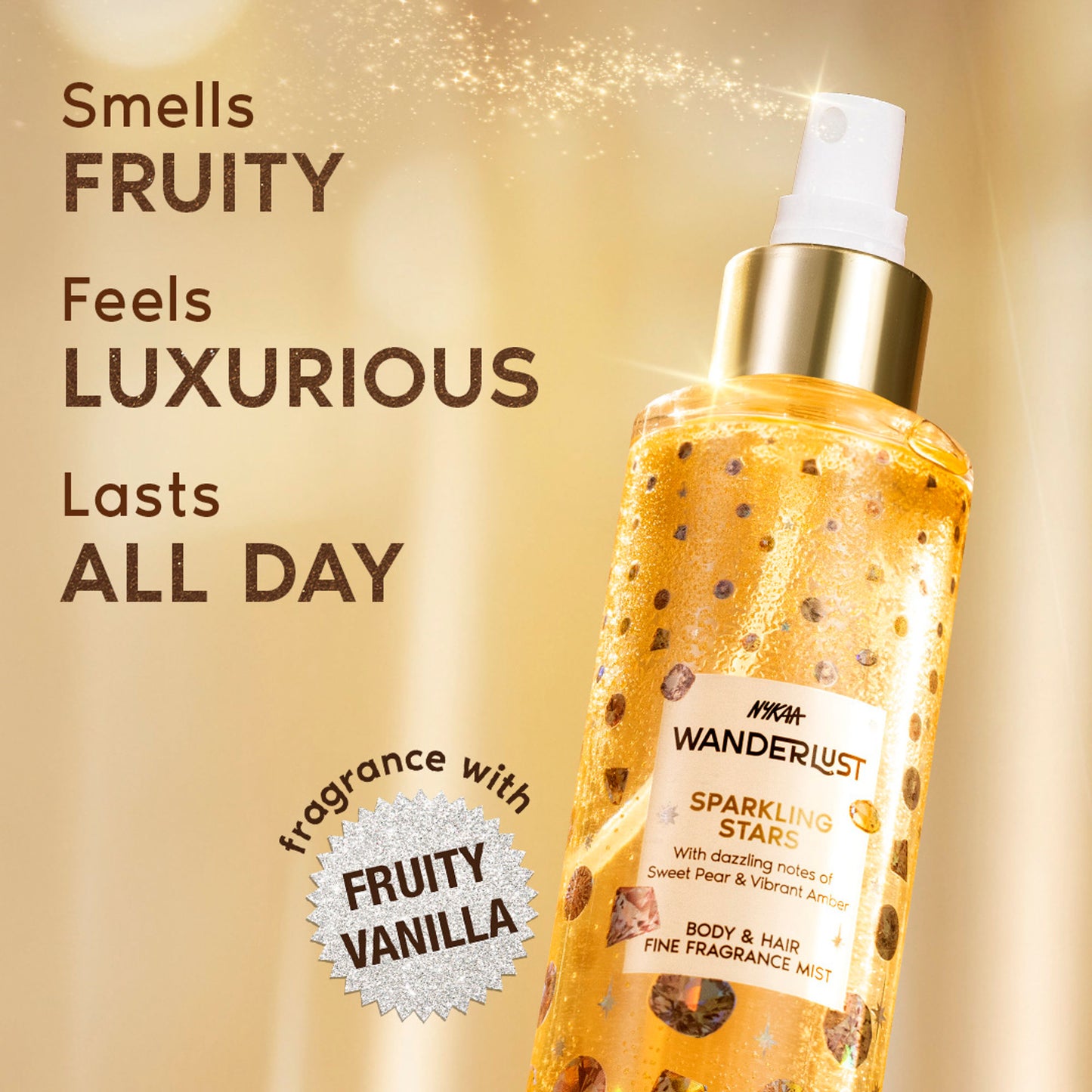 Nykaa Wanderlust 2-in-1 Body & Hair Perfume Mist Long Lasting Fragrance - Upto 8 hours - Sparkling Stars