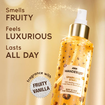 Nykaa Wanderlust 2-in-1 Body & Hair Perfume Mist Long Lasting Fragrance - Upto 8 hours - Sparkling Stars