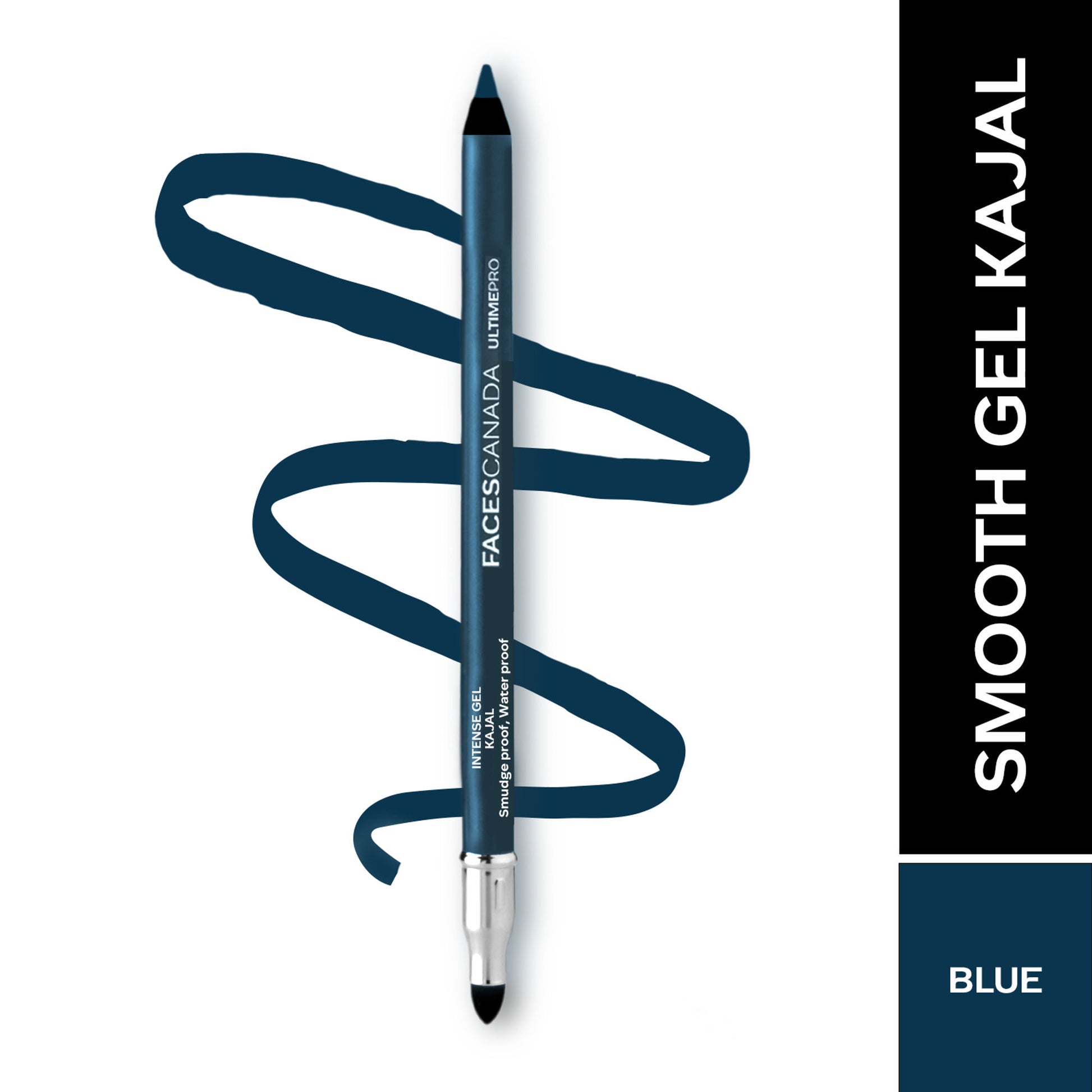 Faces Canada Ultime Pro Intense Gel Kajal With Smudger & Sharpener - Blue