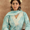 Dhiyona IE Women Floral Embroidered Pure Cotton Kurta with Trousers & Dupatta