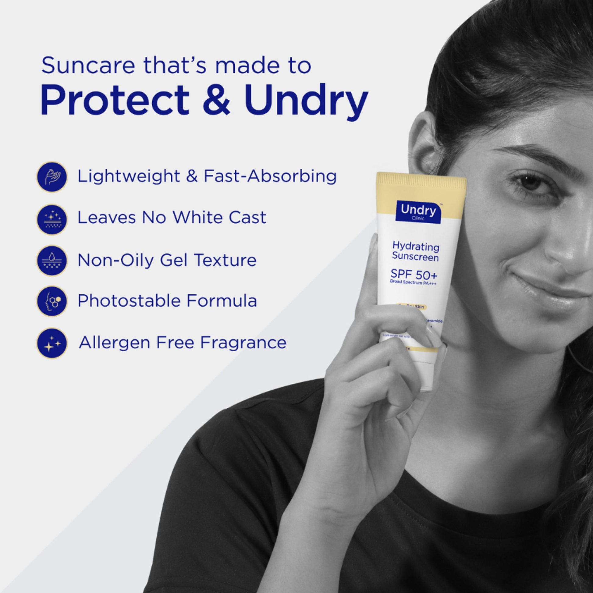 Undry Hydrating Sunscreen For Dry Skin SPF 50+ PA+++