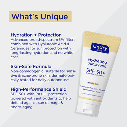 Undry Hydrating Sunscreen For Dry Skin SPF 50+ PA+++
