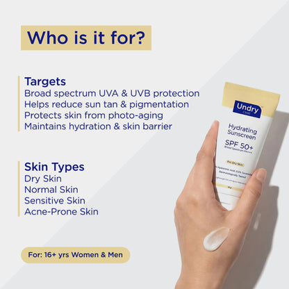 Undry Hydrating Sunscreen For Dry Skin SPF 50+ PA+++