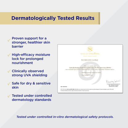 Undry Facial Moisturizer With Sunscreen SPF 30+ For Dry Skin