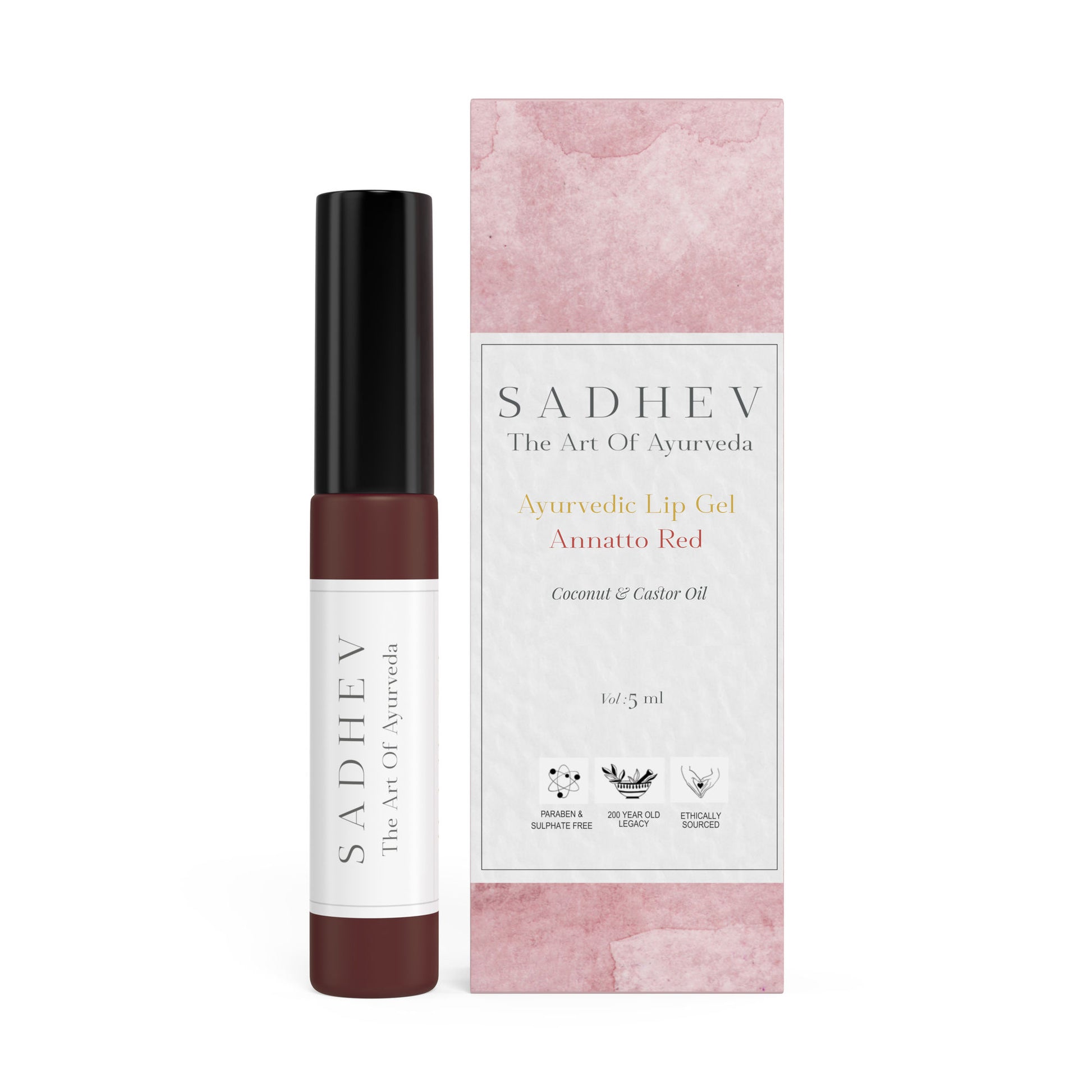 Sadhev Ayurvedic Lip Gel Annatto Red - Coconut & Castor oil