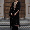 Indyancart IE Ethnic Motifs Embroidered Velvet Kurta with Trousers & Dupatta