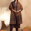 Indyancart IE Floral Printed Pure Cotton Straight Kurta with Trousers & Dupatta