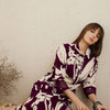 Dhiyona IE Women Shirt Coller Floral Printed Regular Sequinned Kurta with Trousers