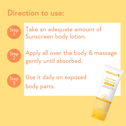 Wishcare Sunscreen Body Lotion SPF 50 Broad Spectrum PA+++ UVA & UVB Protection