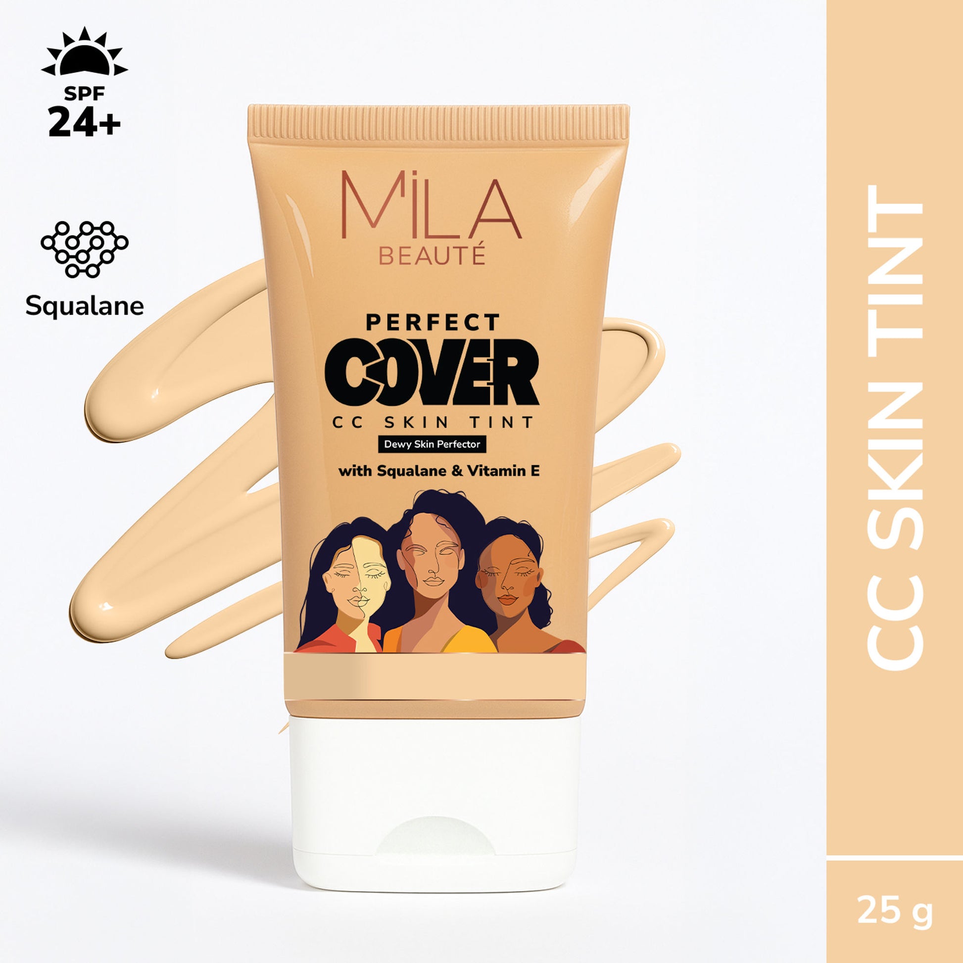 Mila Beaute Perfect Cover CC Skin Tint with SPF 24+ & Squalane - 02 Butter Cookie