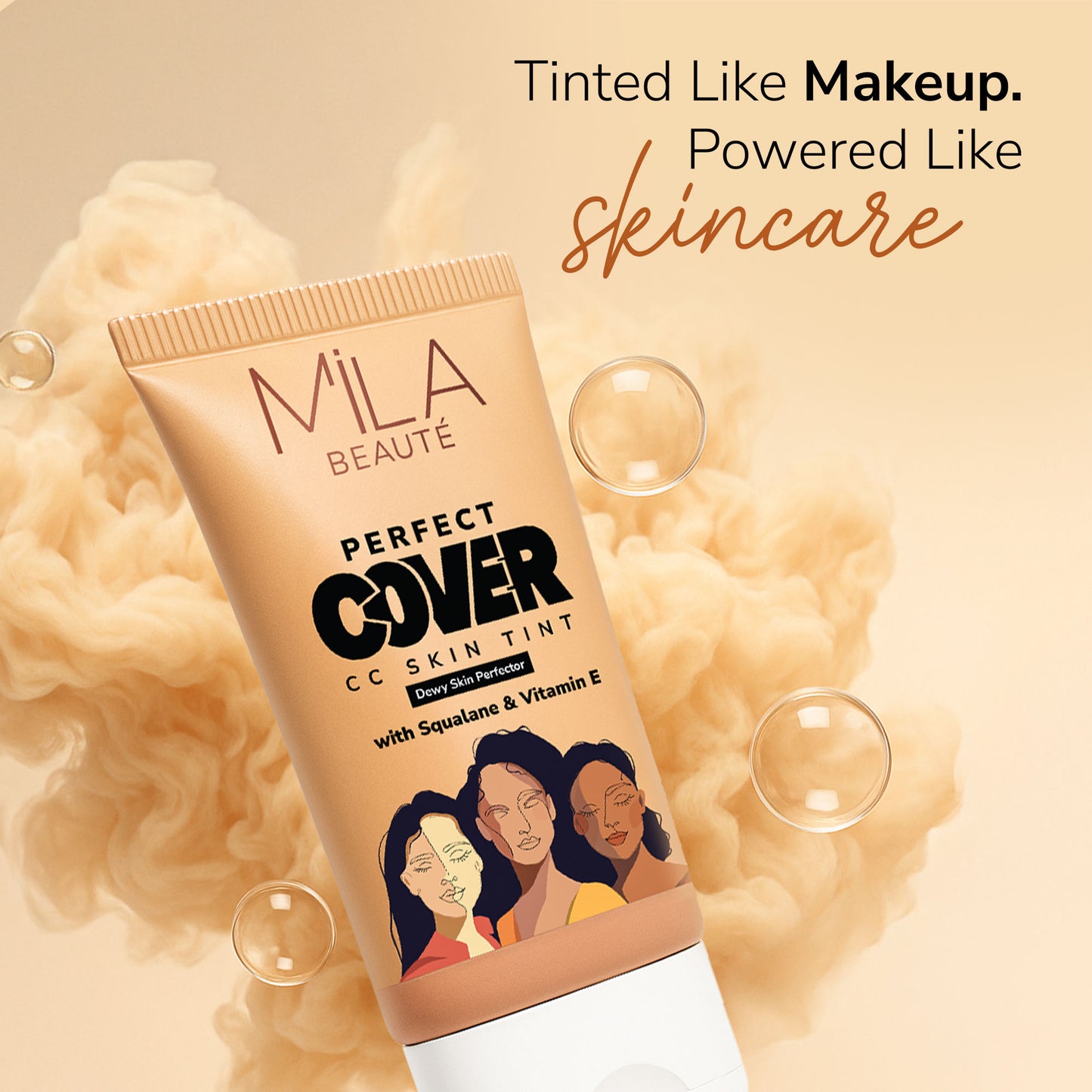 Mila Beaute Perfect Cover CC Skin Tint with SPF 24+ & Squalane - 04 Biscuit Spread