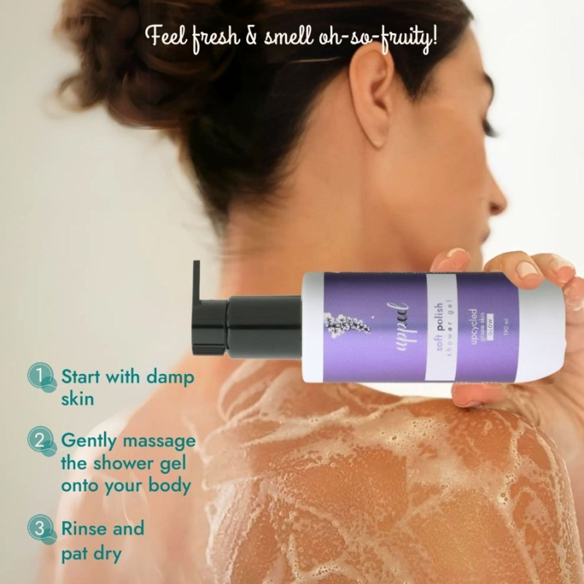 Uppeel Grape Skin Soft Polish Shower Gel - Reveals Glowing, Smooth & Cleansed Skin