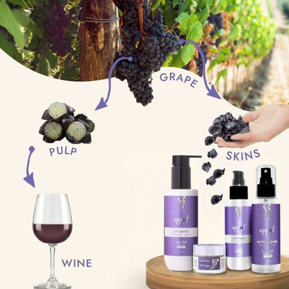 Uppeel Grape Skin Soft Polish Shower Gel - Reveals Glowing, Smooth & Cleansed Skin