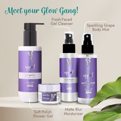 Uppeel Grape Skin Soft Polish Shower Gel - Reveals Glowing, Smooth & Cleansed Skin