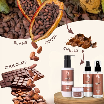Uppeel Cocoa Shell Plush Dew Shower Gel - Smooths, Cleanses and Nourishes - Luxurious Cocoa Aroma