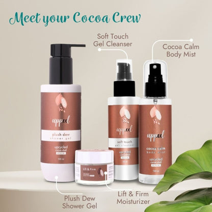 Uppeel Cocoa Shell Plush Dew Shower Gel - Smooths, Cleanses and Nourishes - Luxurious Cocoa Aroma