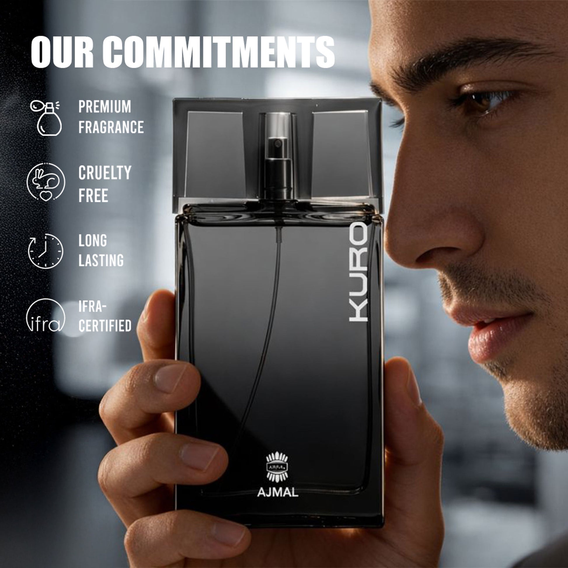Ajmal Kuro Eau De Parfum Woody Fresh Long Lasting Fragrance Gift for Men