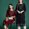 Indyancart IE Pack of 2 Foil Printed Sequinned Kurta