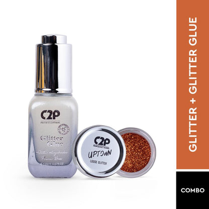 C2P Pro Sparkle Duo Glitter And Glue Kit - Darling Copper