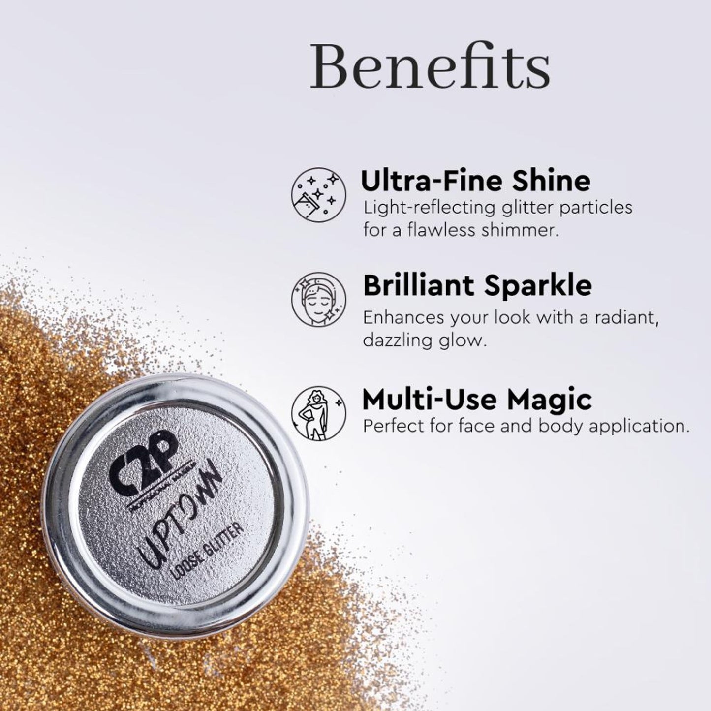 C2P Pro Sparkle Duo Glitter And Glue Kit - Naughty Gold