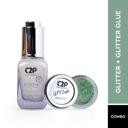 C2P Pro Sparkle Duo Glitter And Glue Kit - Green Day