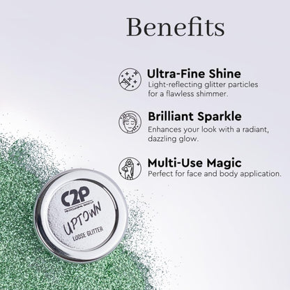 C2P Pro Sparkle Duo Glitter And Glue Kit - Green Day