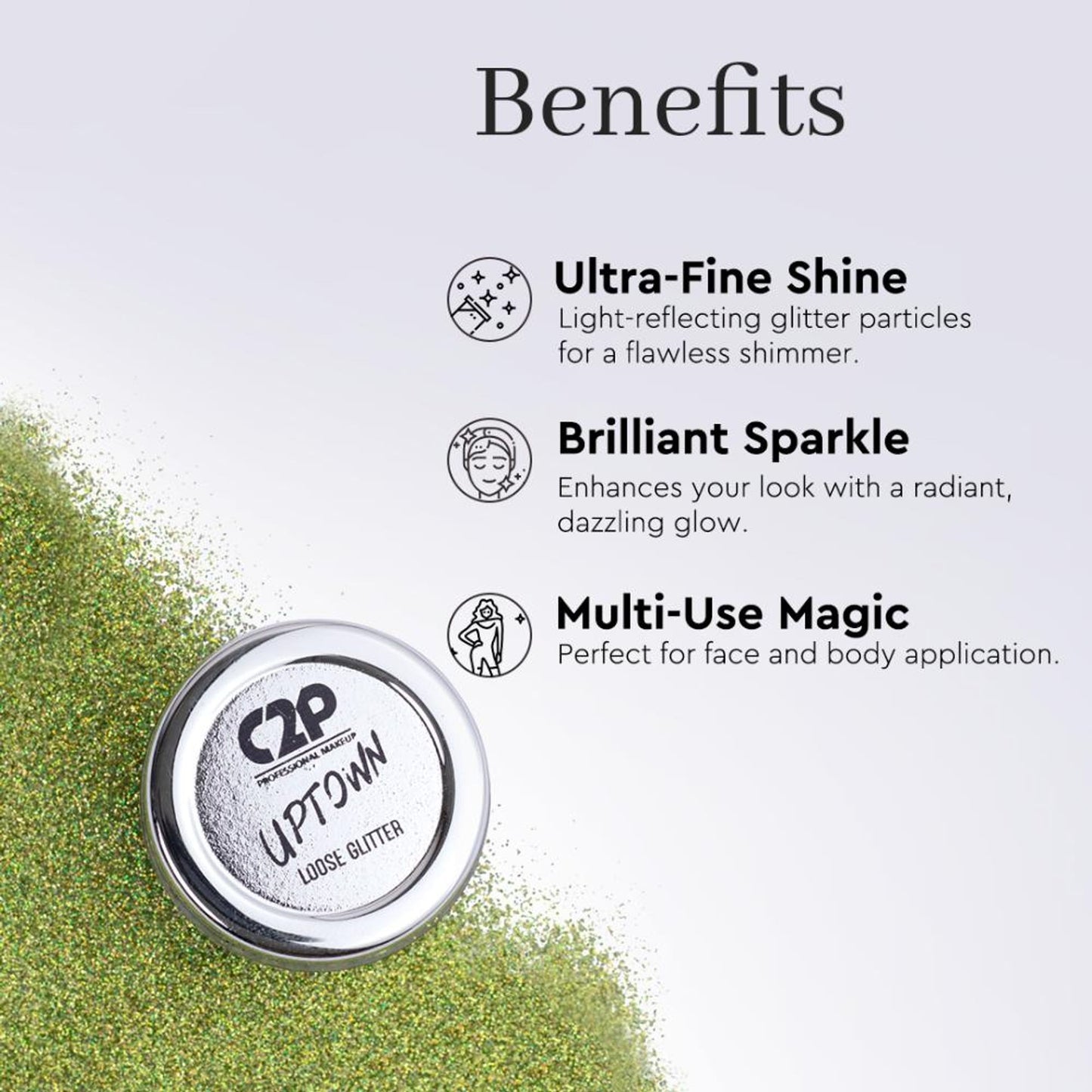 C2P Pro Sparkle Duo Glitter And Glue Kit - Retro Green