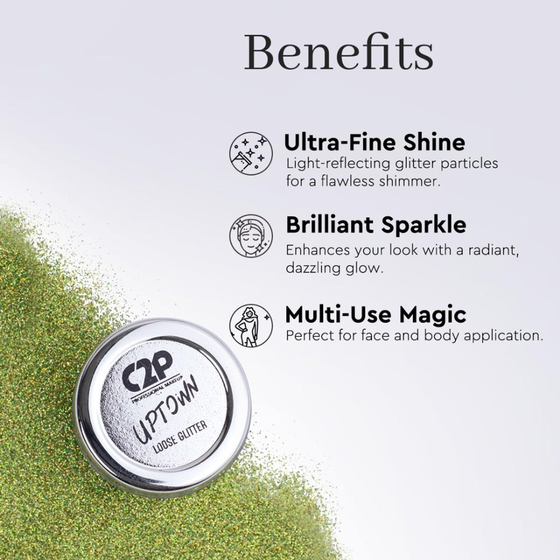 C2P Pro Sparkle Duo Glitter And Glue Kit - Retro Green