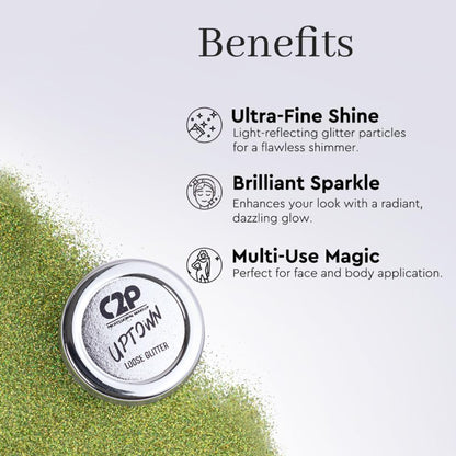 C2P Pro Sparkle Duo Glitter And Glue Kit - Retro Green