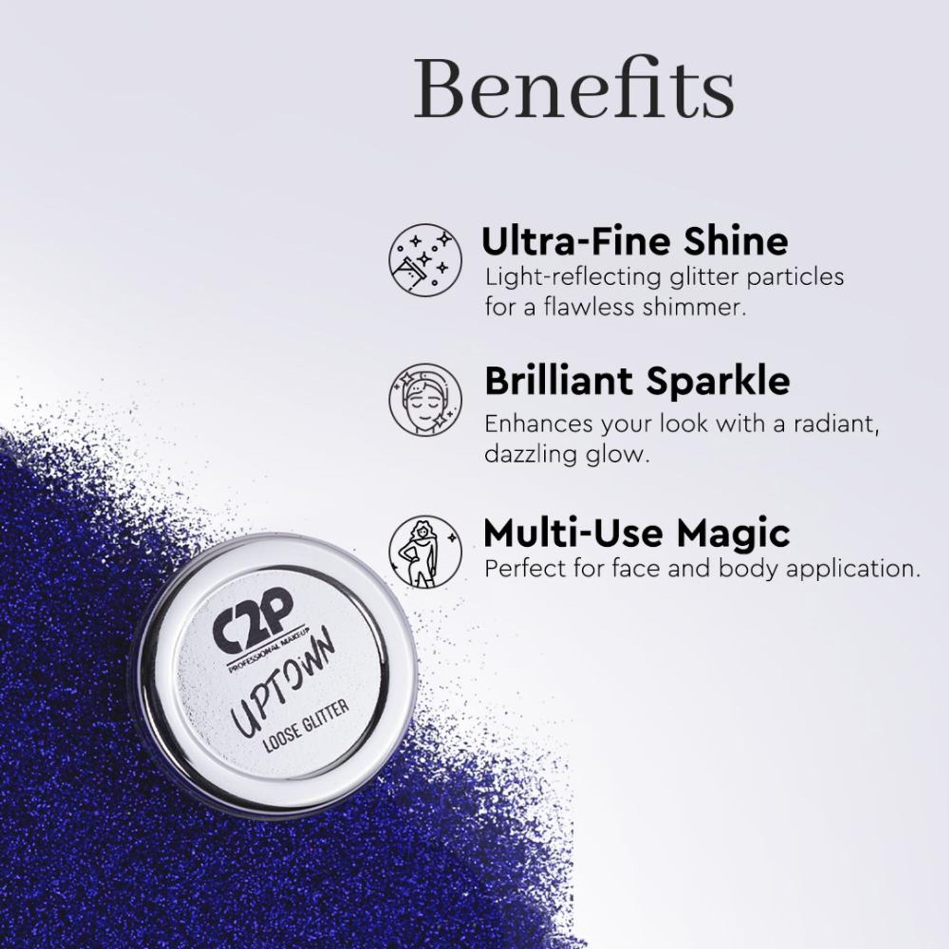 C2P Pro Sparkle Duo Glitter And Glue Kit - Celeb Secret