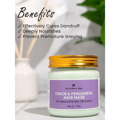 The Wellness Shop Natural Onion & Fenugreek (Methi) Hair Mask, Control Dandruff and Hair Fall