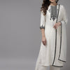 Dhiyona IE Women White Yoke Design Regular Kurta with Palazzos & With Dupatta