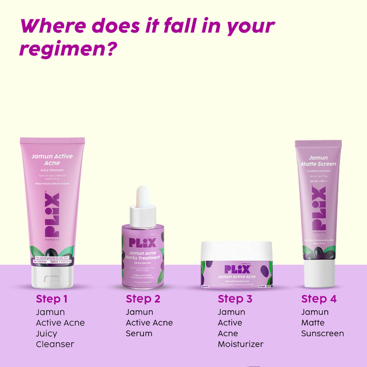 Plix Jamun Active Acne Cleanser with Salicylic Acid Helps Reduce Acne for Daily Use