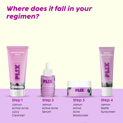 Plix Jamun Active Acne Cleanser with Salicylic Acid Helps Reduce Acne for Daily Use