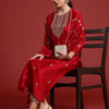 Dhiyona IE Ethnic Motifs Embroidered Sequinned Kurta With Trousers & Dupatta