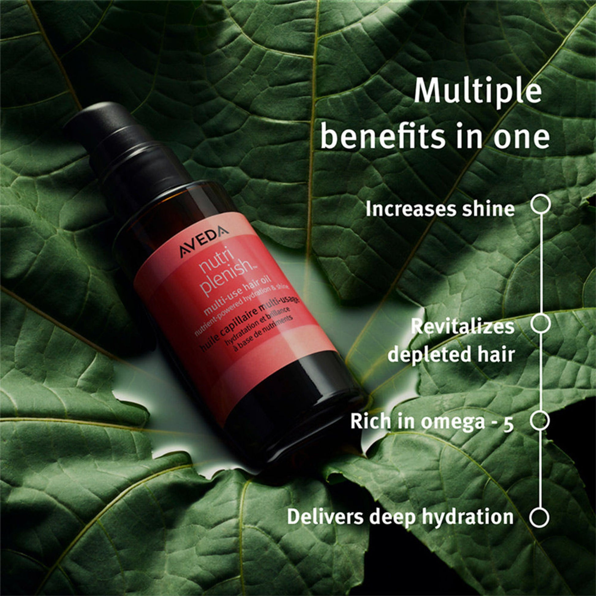 Aveda Nutriplenish Multi-Use Hair Oil for Dry & Frizzy Hair with Rosemary Extract