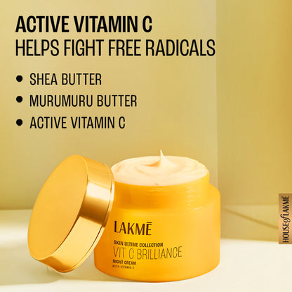 Lakme Vitamin C Brilliance Night Cream With Vitamin C, Healthy, Glowing Skin