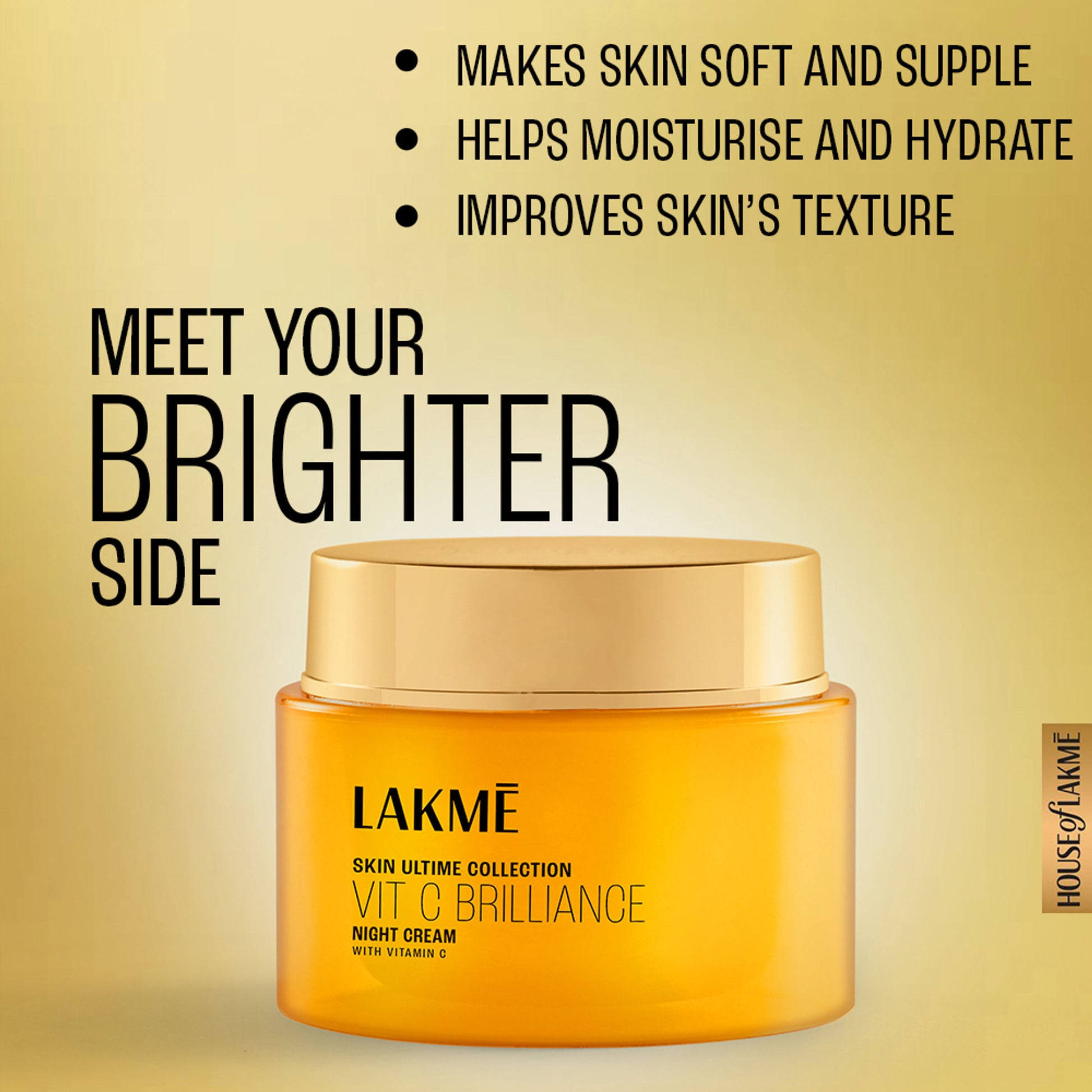 Lakme Vitamin C Brilliance Night Cream With Vitamin C, Healthy, Glowing Skin