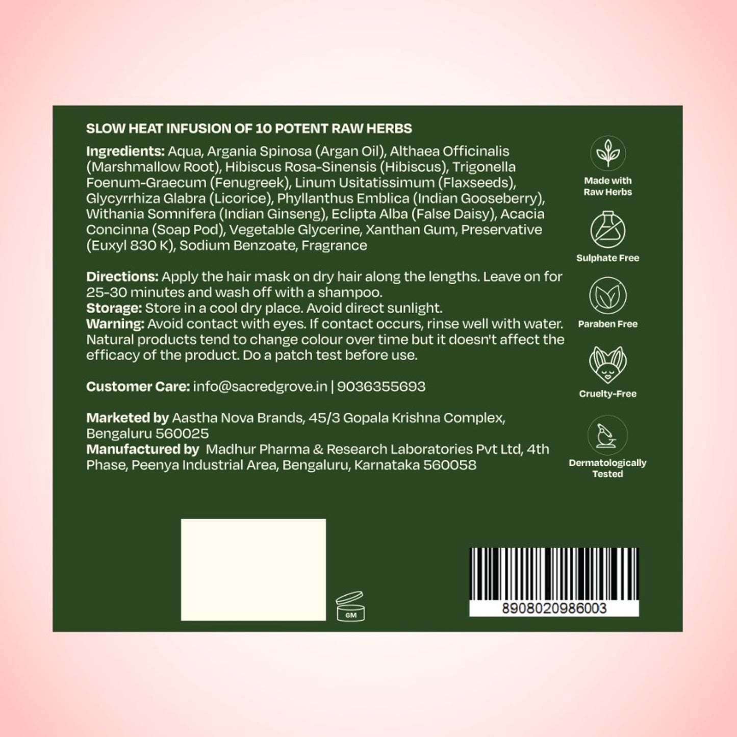 Sacred Grove Deep Conditioning Hair Mask Hair Mask For Dry And Frizzy Hair Repair & Hydrating Mask