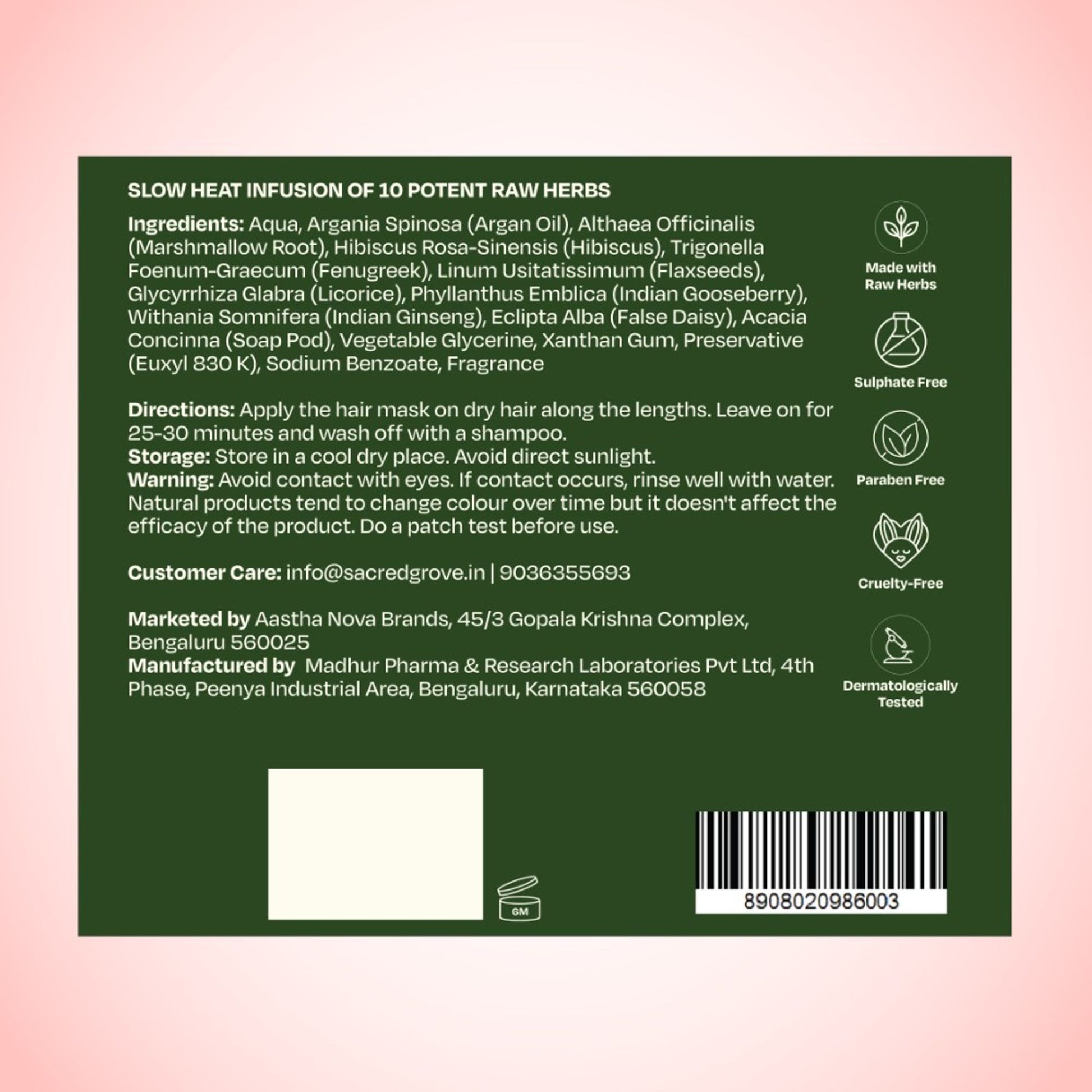Sacred Grove Deep Conditioning Hair Mask Hair Mask For Dry And Frizzy Hair Repair & Hydrating Mask