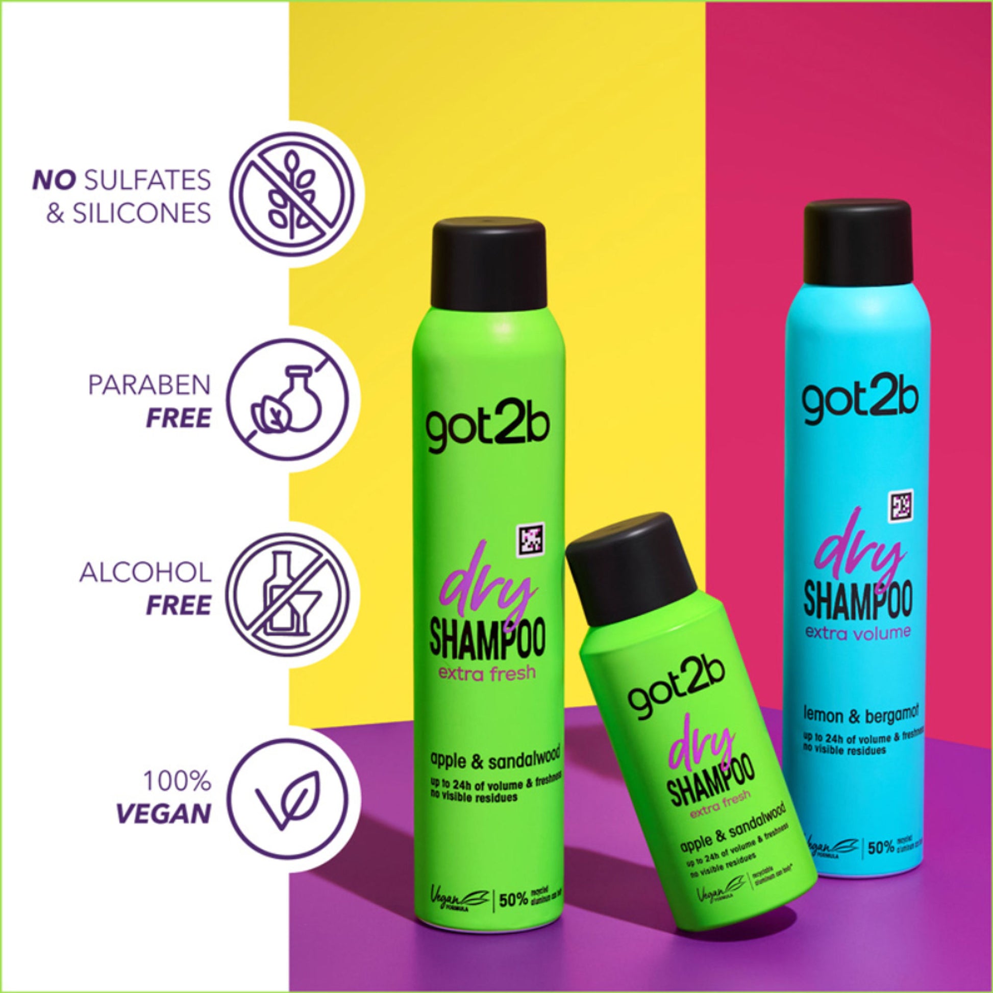 Got2b Dry Shampoo Instant Apple & Sandalwood Fresh Up Extra Volume