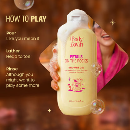 Plum BodyLovin’ Petals On The Rocks Shower Gel, Renewing & Reviving, Citrus Floral Fragrance