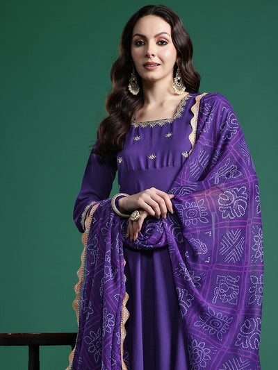 Indyancart IE Ethnic Motifs Embroidered Regular Kurta with Trousers & Dupatta